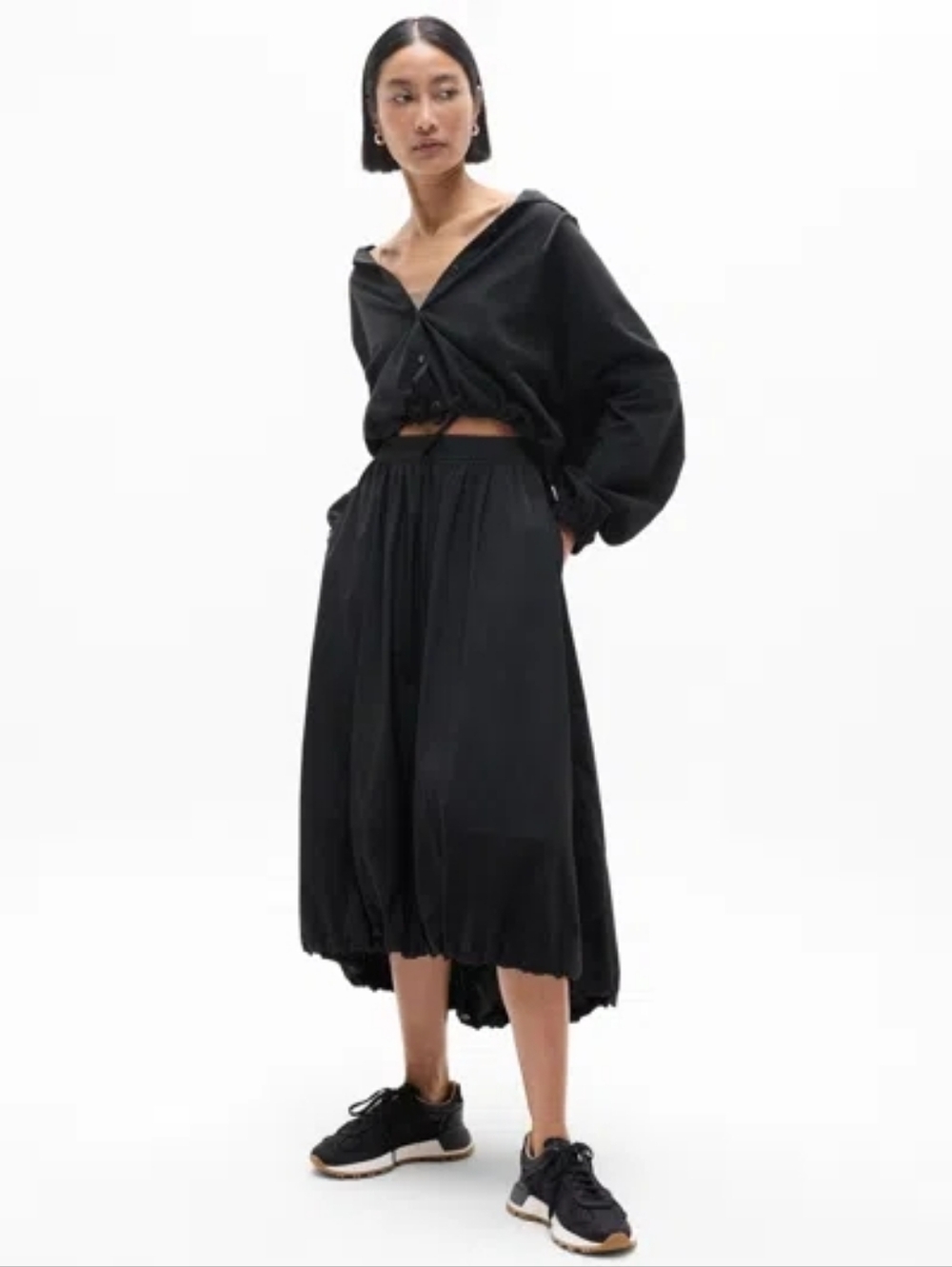 Athleta Trade Winds Maxi Skirt in Black Size Medium Like New